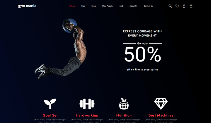 Fitness Equipment Best WooCommerce WordPress Theme Template 2024